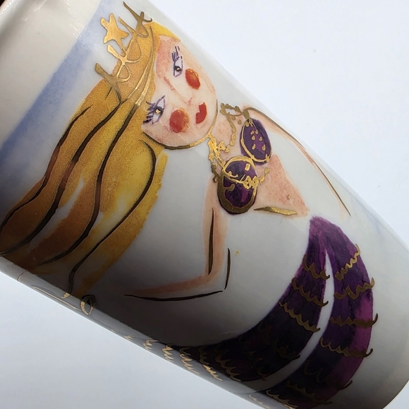 Starbucks 2015 Mermaid Siren Ceramic Tumbler Travel Mug Cup - Picture 8 of 8